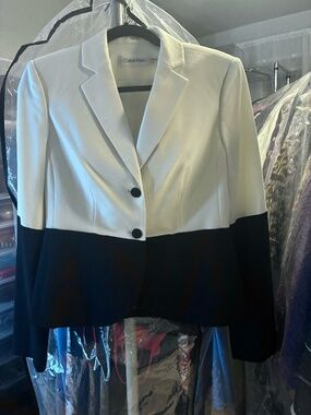 Calvin Klein Black and White Suit Jacket